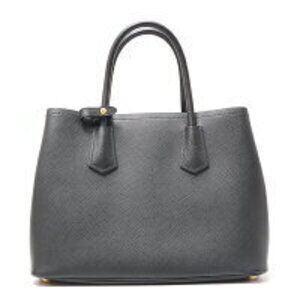 Prada double saffiano strap bag leather shoulder black